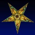 Paper star lantern with filigree design.
