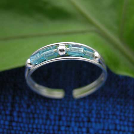 Wholesale sterling silver toe ring with beads