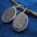 Stone and silver earrings