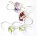 Wholesale Sterling Silver Earring With Square Faceted Stone In Simple Setting