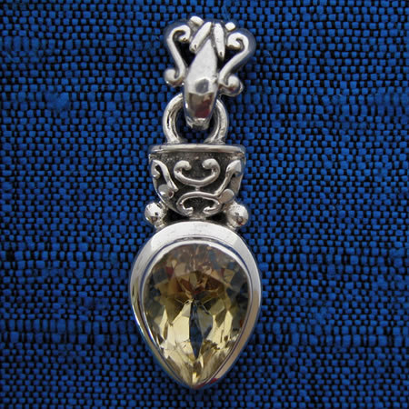 faceted citrine pendant