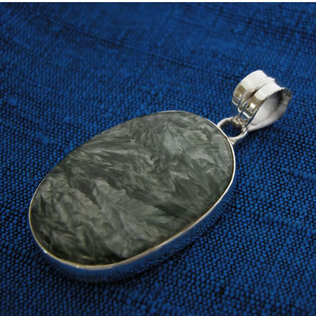seraphinite and sterling silver pendant