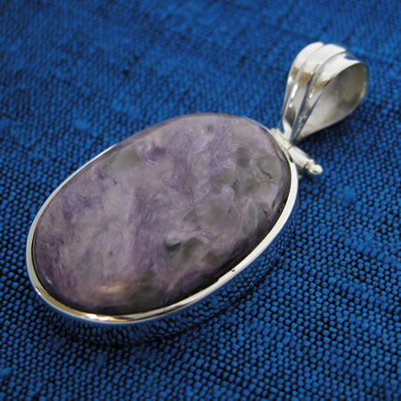 charoite and sterling silver pendant