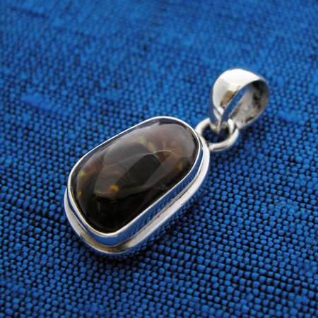 fire agate pendant with sterling silver
