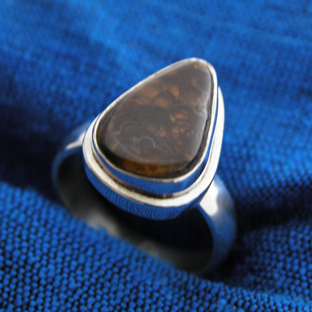 fire agate ring with sterling silver