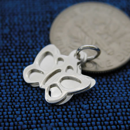 Wholesale butterfly charm in sterling silver.
