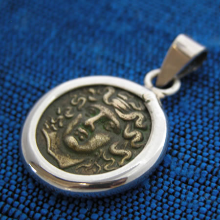 wholesale sterling silver and bronze coin pendant
