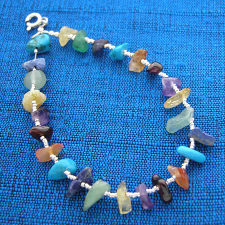 Wholesale sterling and chakra stone bracelet.