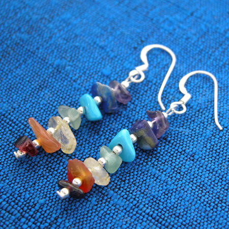 Chakra earrings in sterling silver.