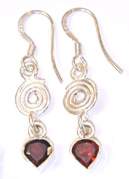Wholesale silver earring with faceted stone teardop.