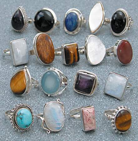 ... ring image: wholesale sterling silver rings with cabochon stones