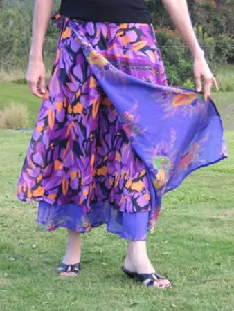 Reversible sari skirt