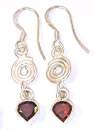 Wholesale silver earring with faceted stone teardop.