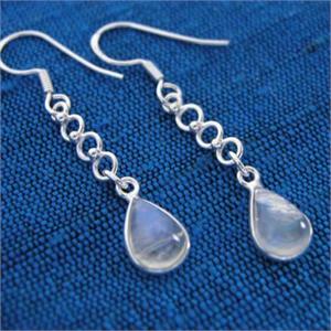 silver moonstone earrings