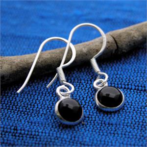 gemstone silver earring