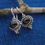 garnet and silver earrings