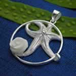 wholesale silver starfish pendant