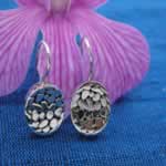 silver lotus earrings