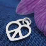 peace love silver pendant