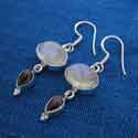 Wholesale Two Stone Oval And Teardrop Sterling Silver Dangle Earwire