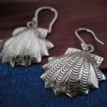 wholesale silver earring shaped oyster shell