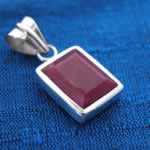 Ruby and Silver Pendant