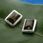 wholesale green amber earrings