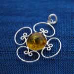 wholesale amber pendant in sterling silver