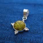 wholesale green amber pendant