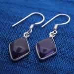 semiprecious stone earrings set in silver