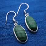 semiprecious stone earrings set in silver