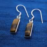 semiprecious stone earrings set in silver