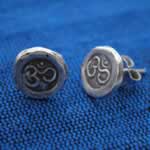 Hill Tribe Om Post Earrings