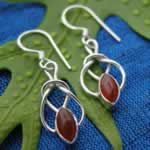 coral and silver earrings