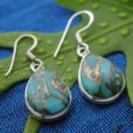 copper turquoise earrings